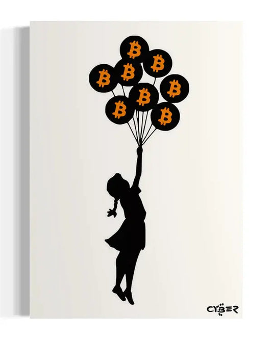 Street Cyber Art - Ballon Girl - Bitcoin Poster Store of Value