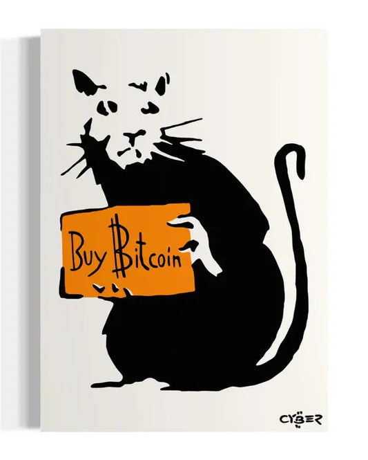 Street Cyber Art - Bitcoin Rat - Bitcoin Poster Store of Value