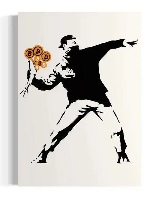 Street Cyber Art - Bitcoin Thrower - Bitcoin Poster Store of Value