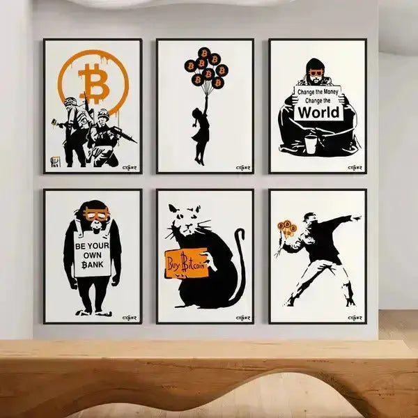 Street Cyber Art - Be Your Own Bank - Bitcoin Poster Store of Value