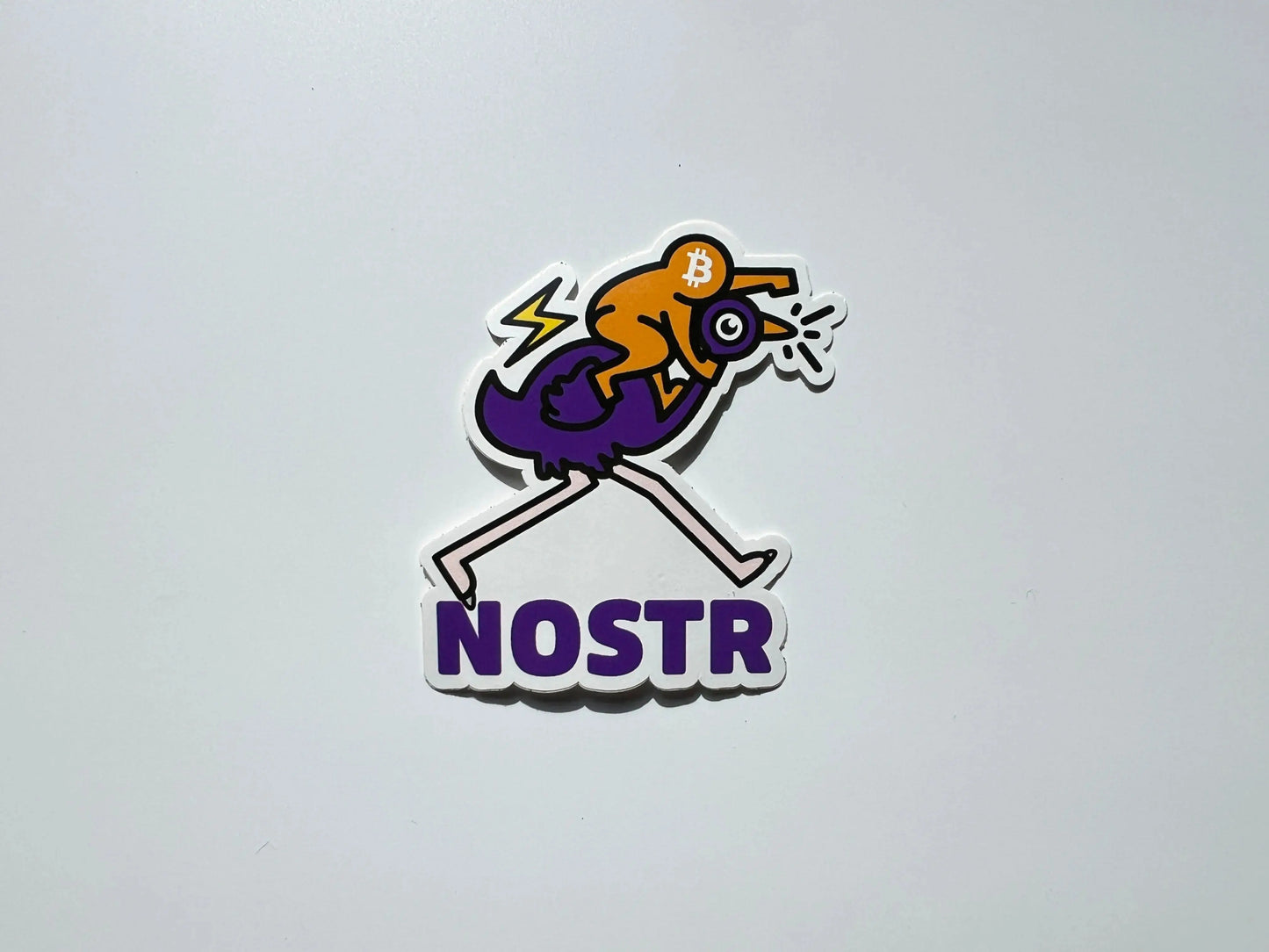 BitPopArt - NOSTR Pop & Ostrich Sticker - Bitcoin Sticker