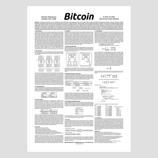 Bitcoin Whitepaper - Premium A1 Paper Store of Value