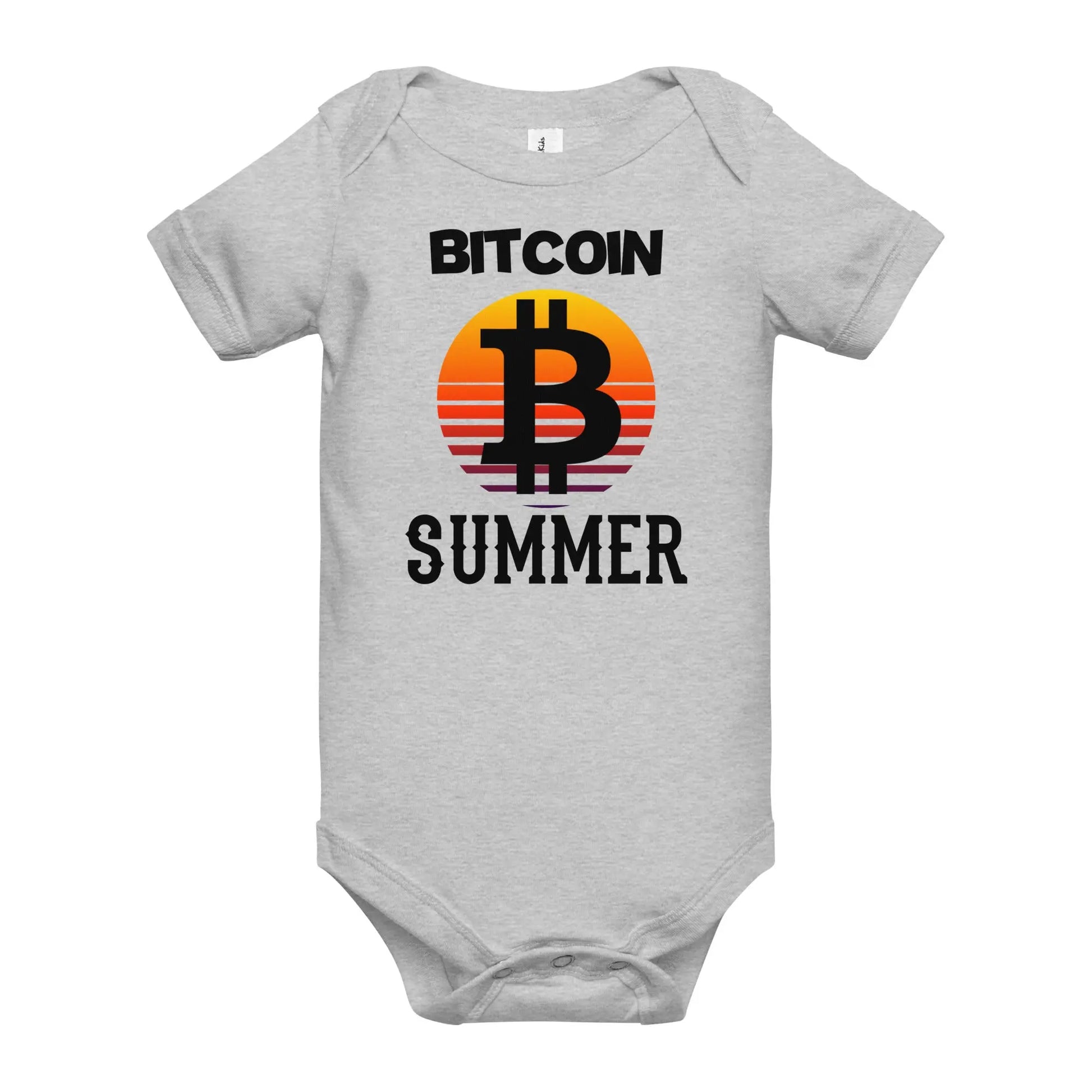 Bitcoin Summer - Baby Bitcoin Body Suit Grey Color