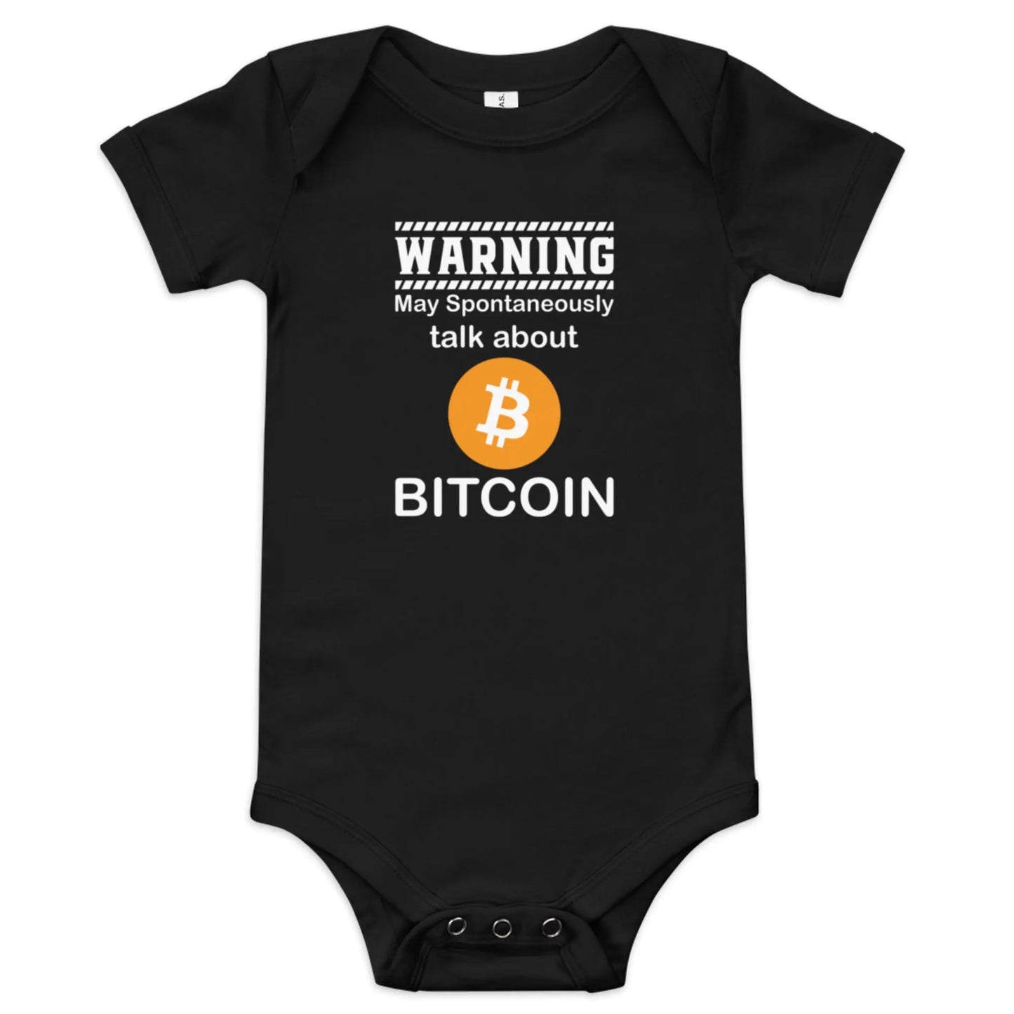 Talk About Bitcoin - Baby Bitcoin Body Suit - One Piece with Short Sleeve Black