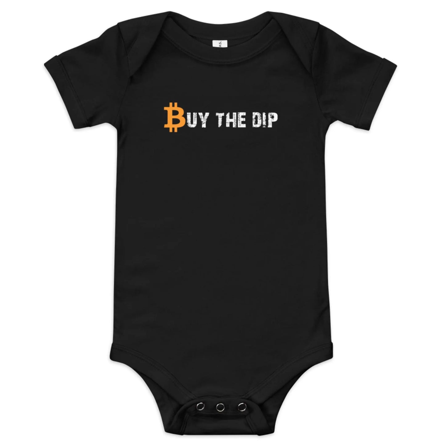 Buy The Dip - Baby Bitcoin Body Suit - One Piece with Short Sleeve Black