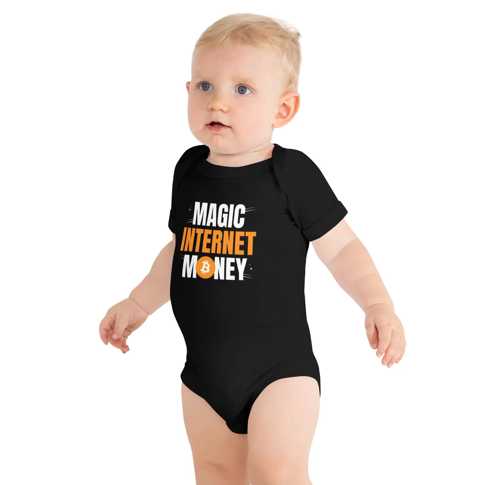 Magic Internet Money - Baby Bitcoin Body Suit Black