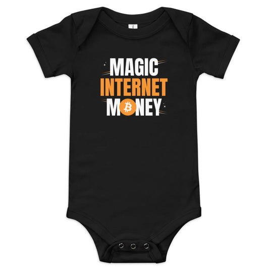 Magic Internet Money - Baby Bitcoin Body Suit Black