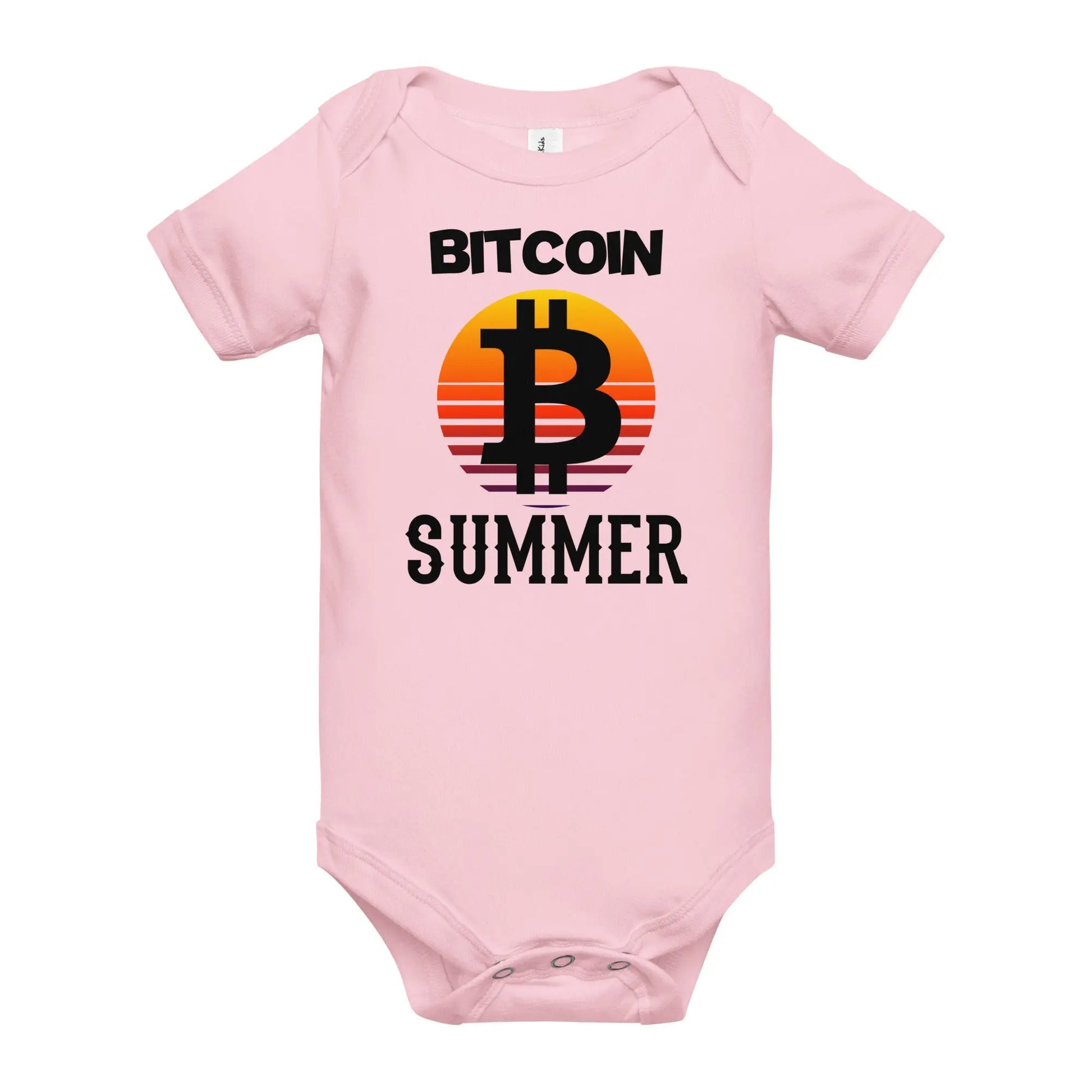 Bitcoin Summer - Baby Bitcoin Body Suit Pink Color