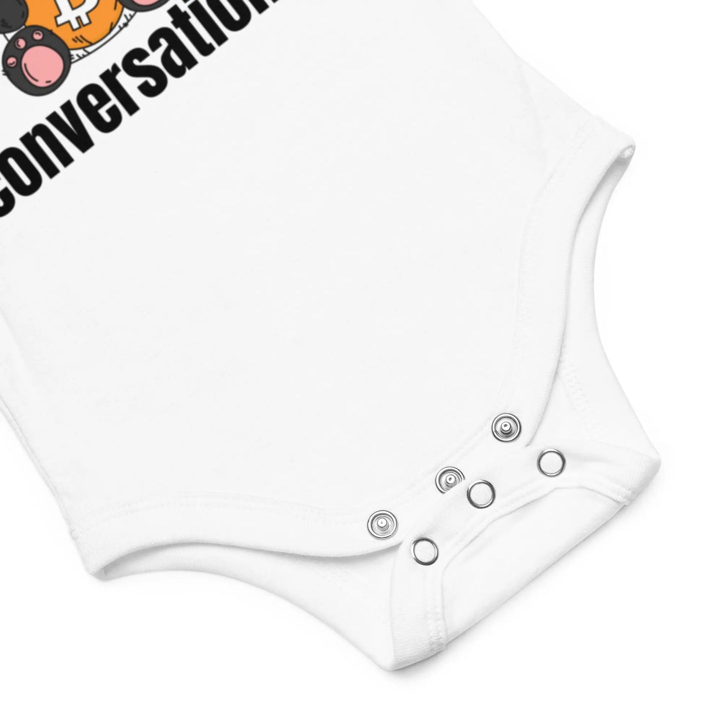 I Accept Bitcoin Conversations - Baby Bitcoin Body Suit - One Piece with Short Sleeve White