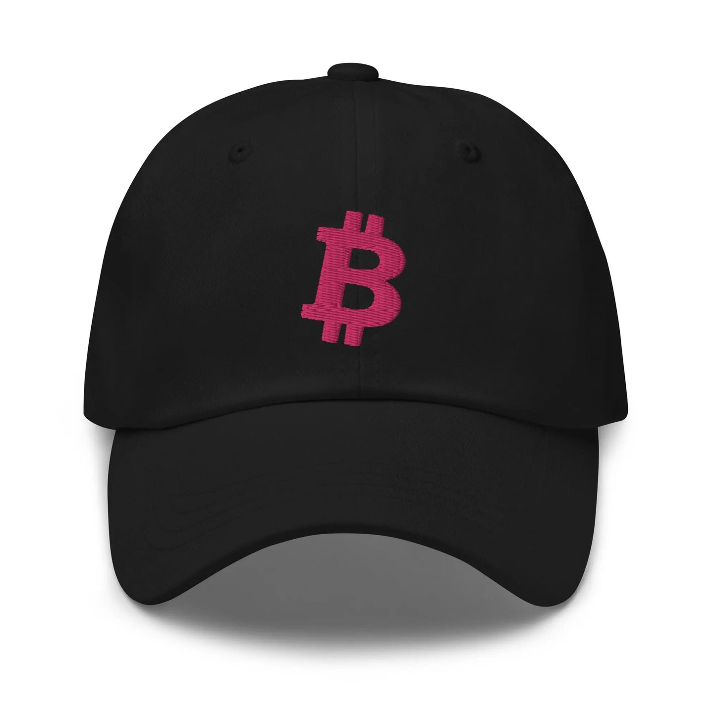 Flamingo Angled Bitcoin Embroidered Classic Dad Hat Black