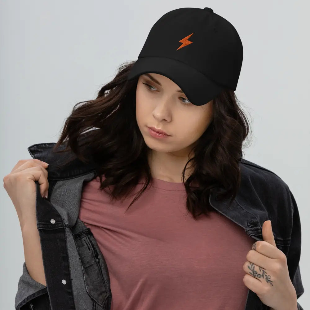 Lightning Symbol - Orange Embroidered - Classic Bitcoin Hat Store of Value