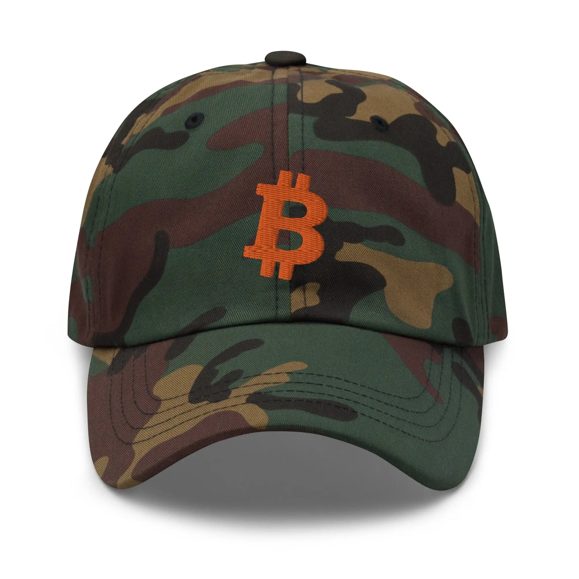 Orange Angled Bitcoin Embroidered Classic Dad Hat