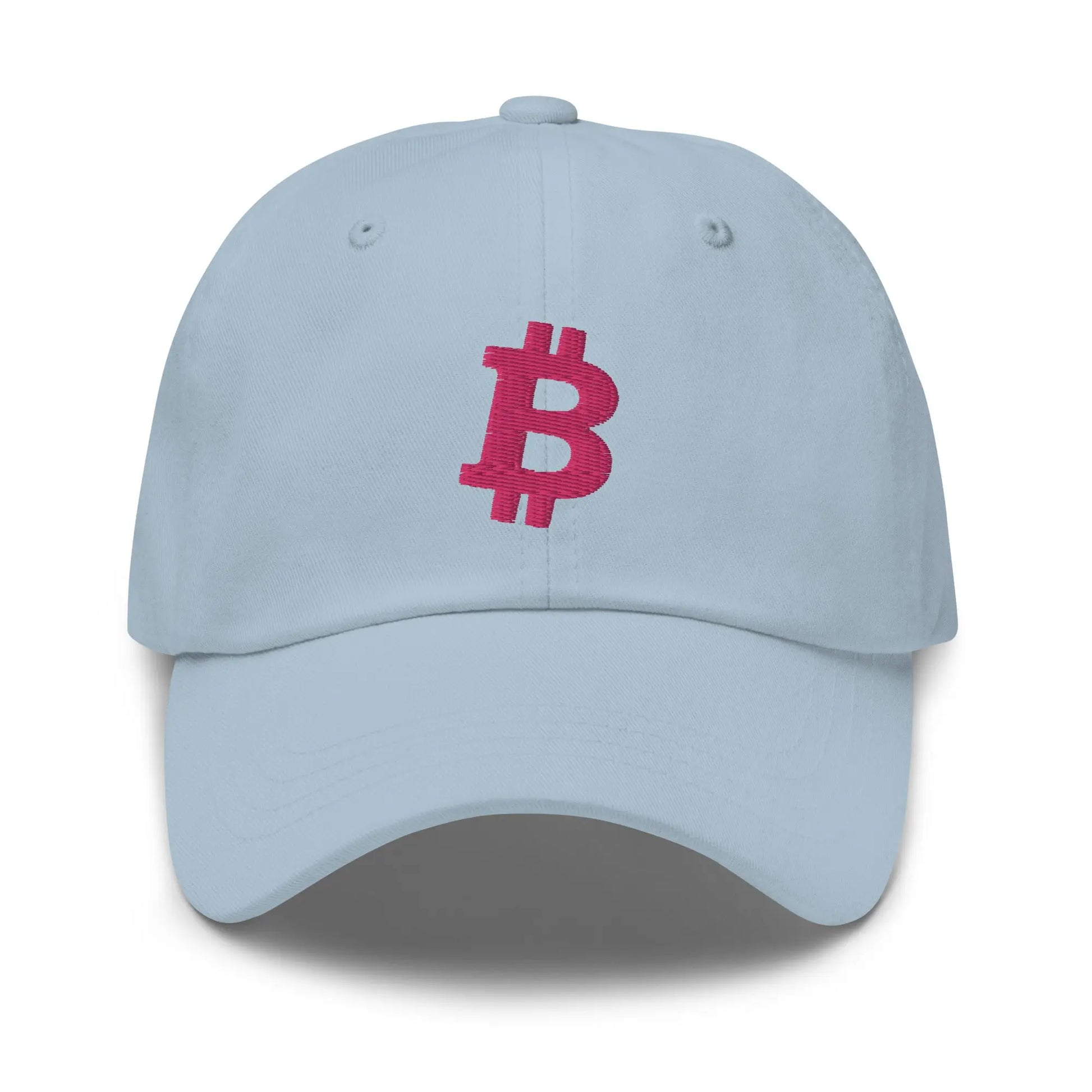 Flamingo Angled Bitcoin Embroidered Classic Dad Hat Blue