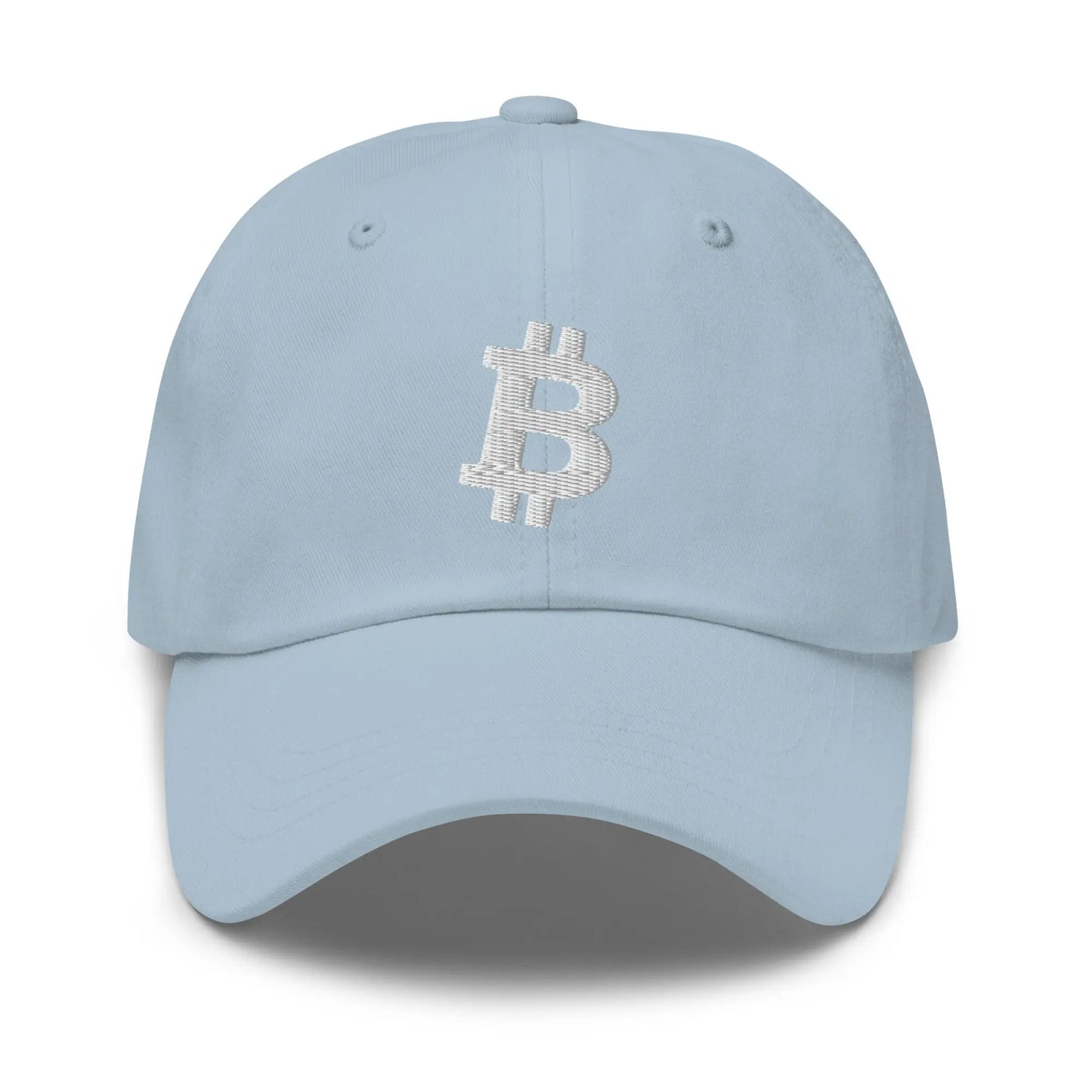 White Angled Bitcoin Embroidered Classic Dad Hat Blue