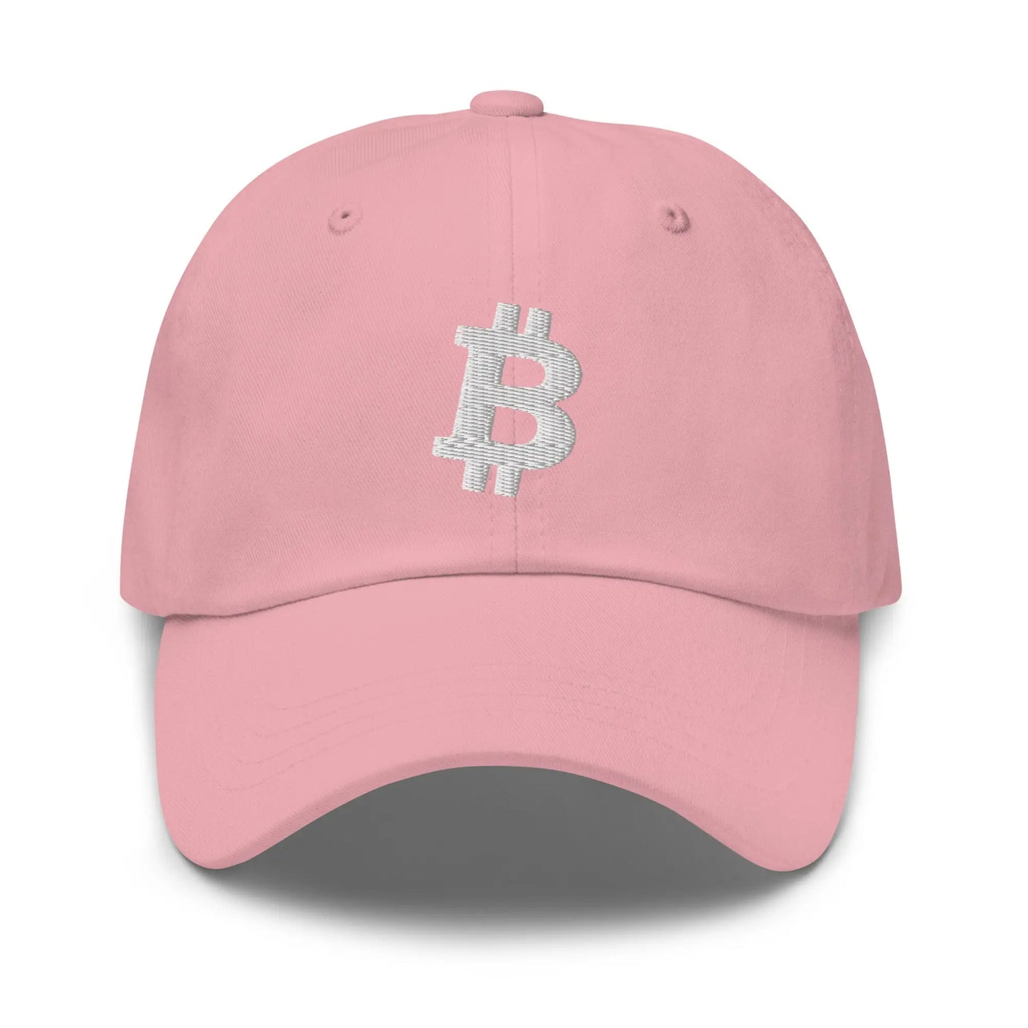 White Angled Bitcoin Embroidered Classic Dad Hat Pink