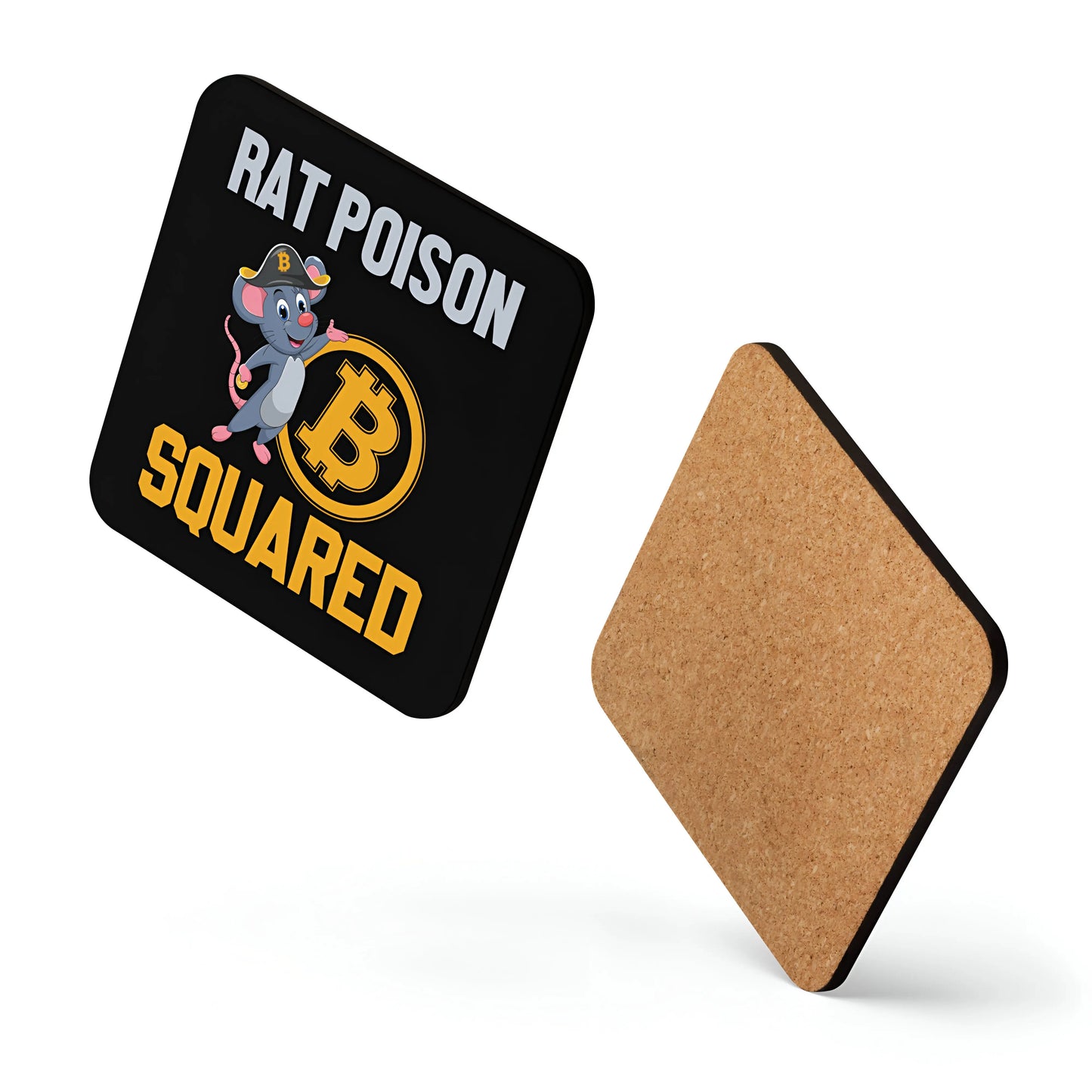 Rat Poison Squared Bitcoin Cork-back coaster