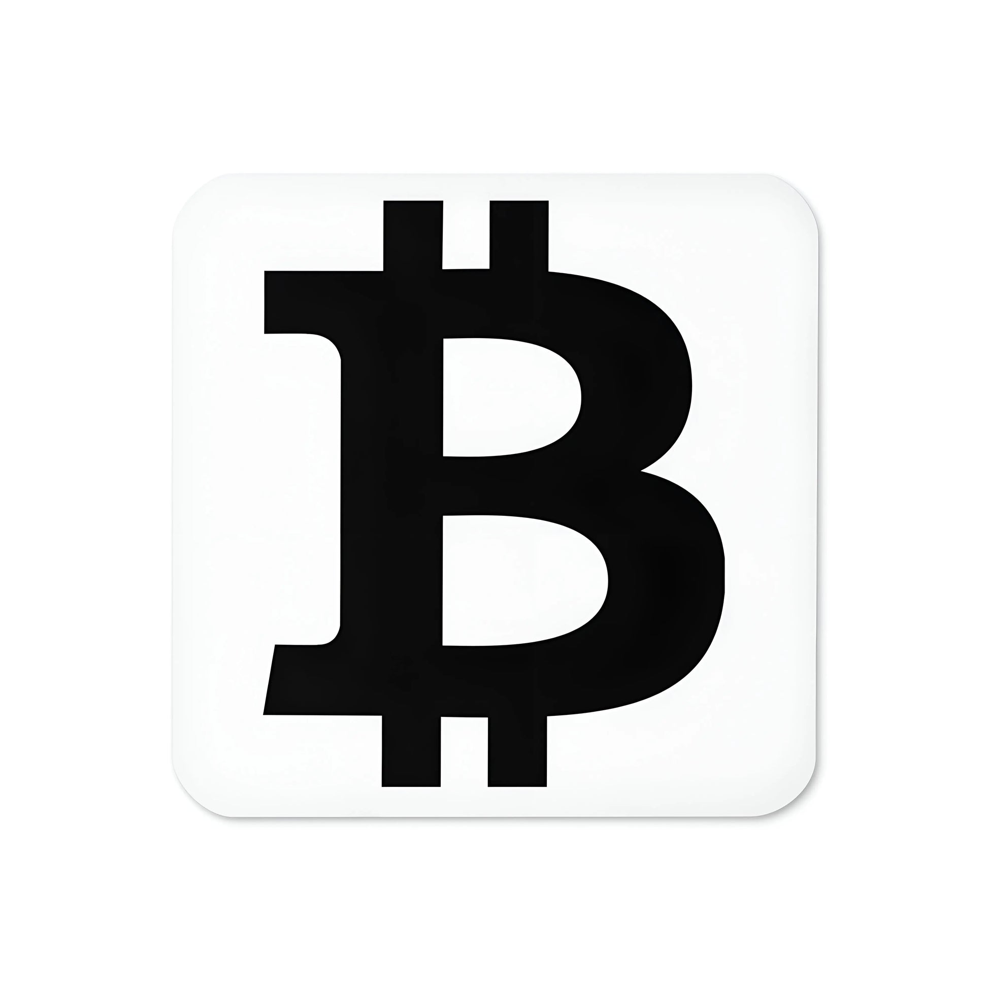 Bitcoin Cork-Back Coaster Black Bitcoin Symbol