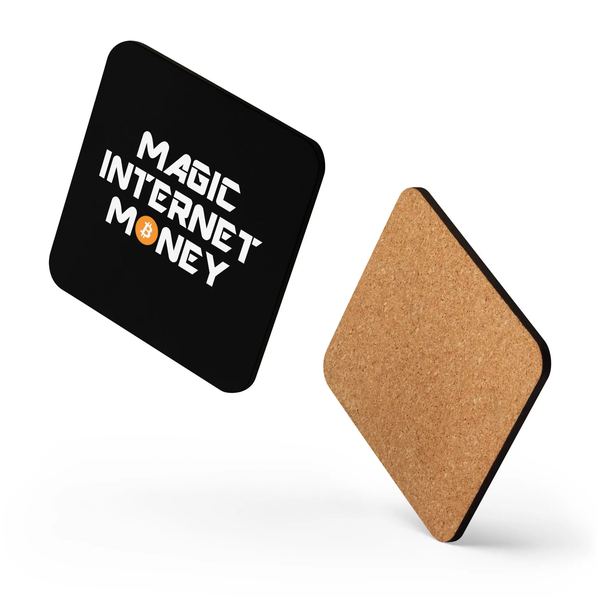 Magic Internet Money - Cork-back Bitcoin Coaster