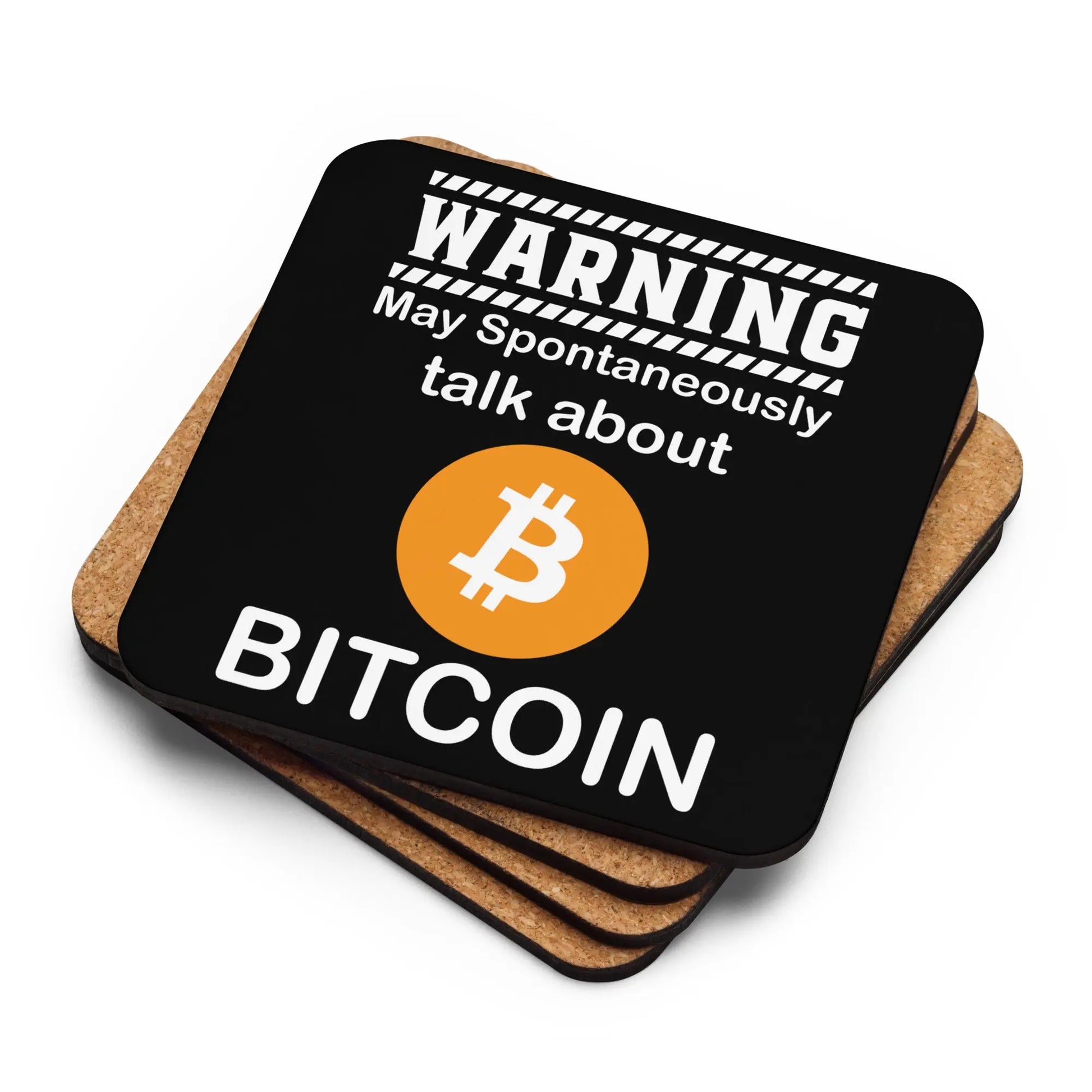 Talk About Bitcoin - Cork-back Bitcoin Coaster