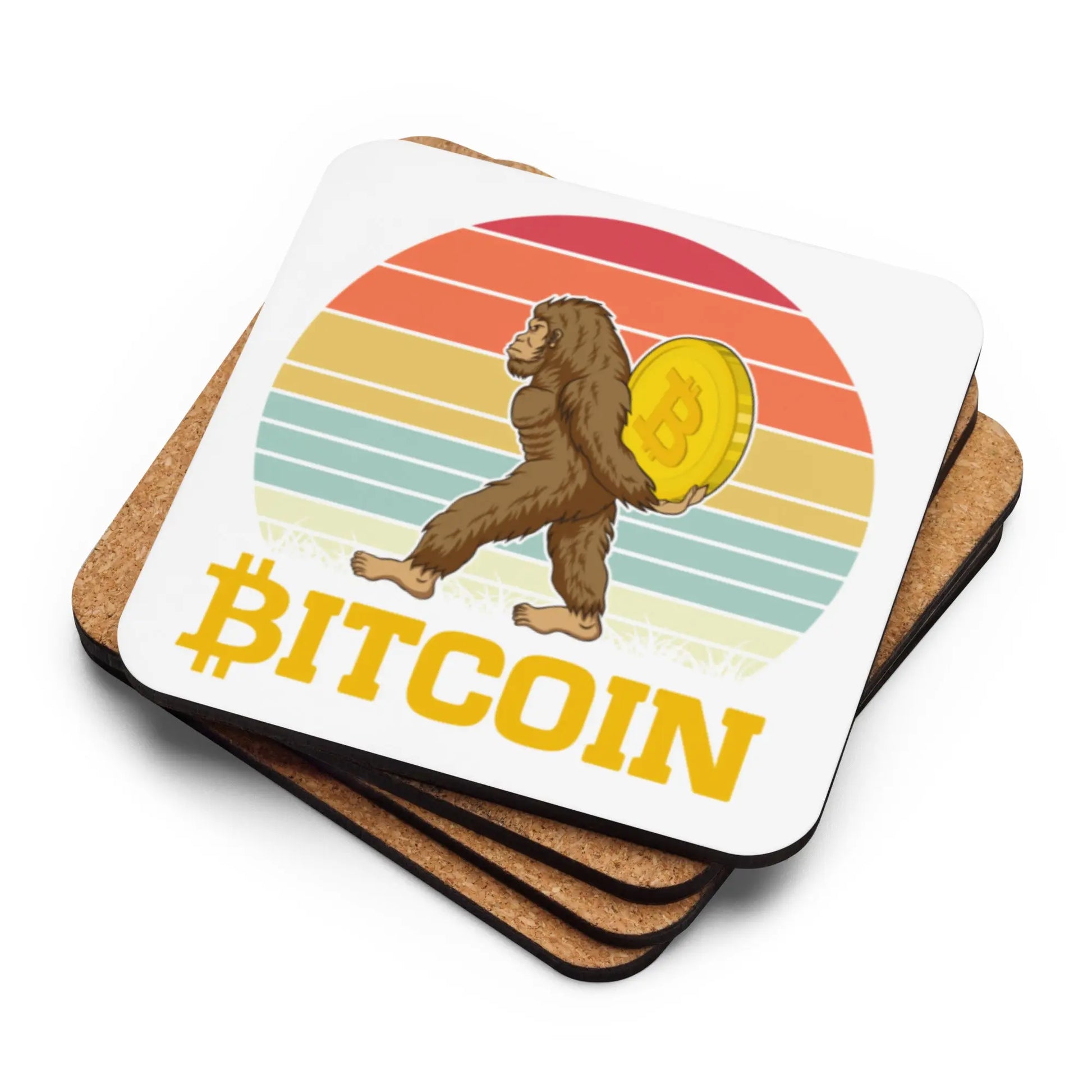 Big Foot - Cork-back Bitcoin Coaster