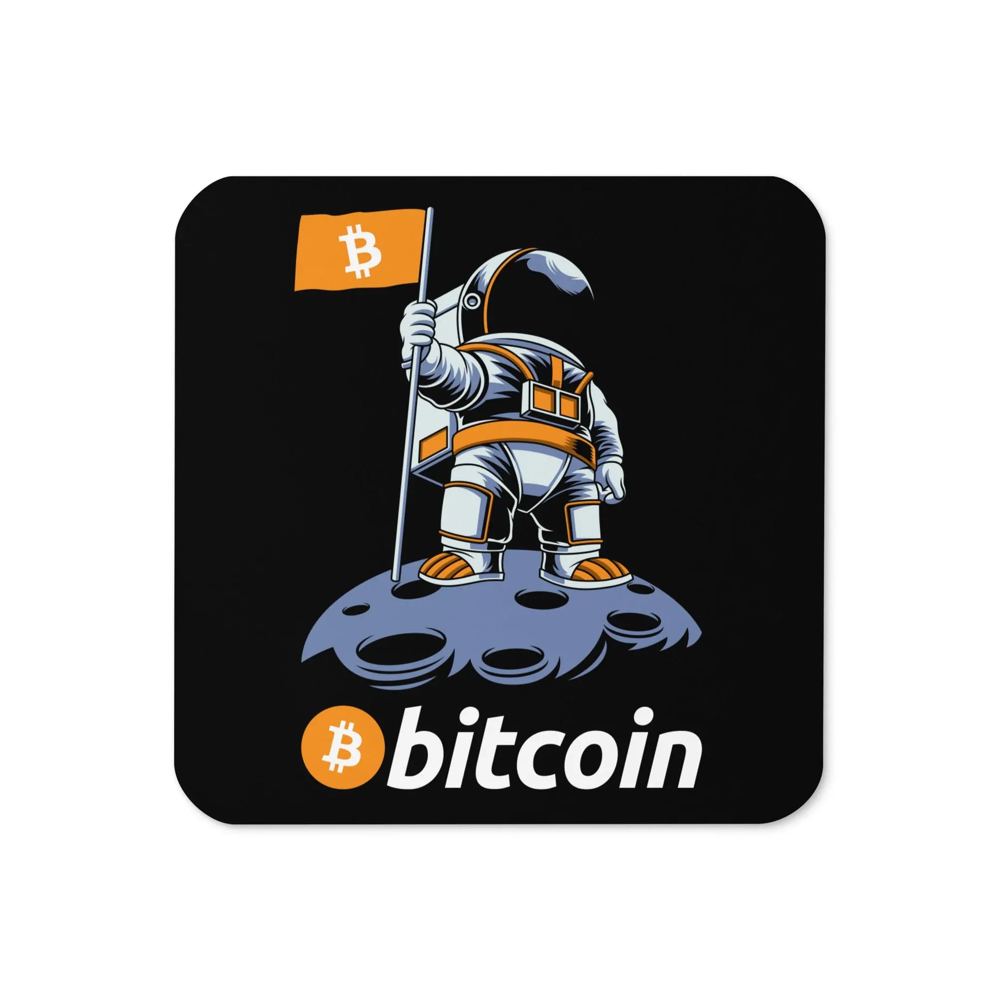Bitcoin To The Moon - Cork-back Bitcoin Coaster