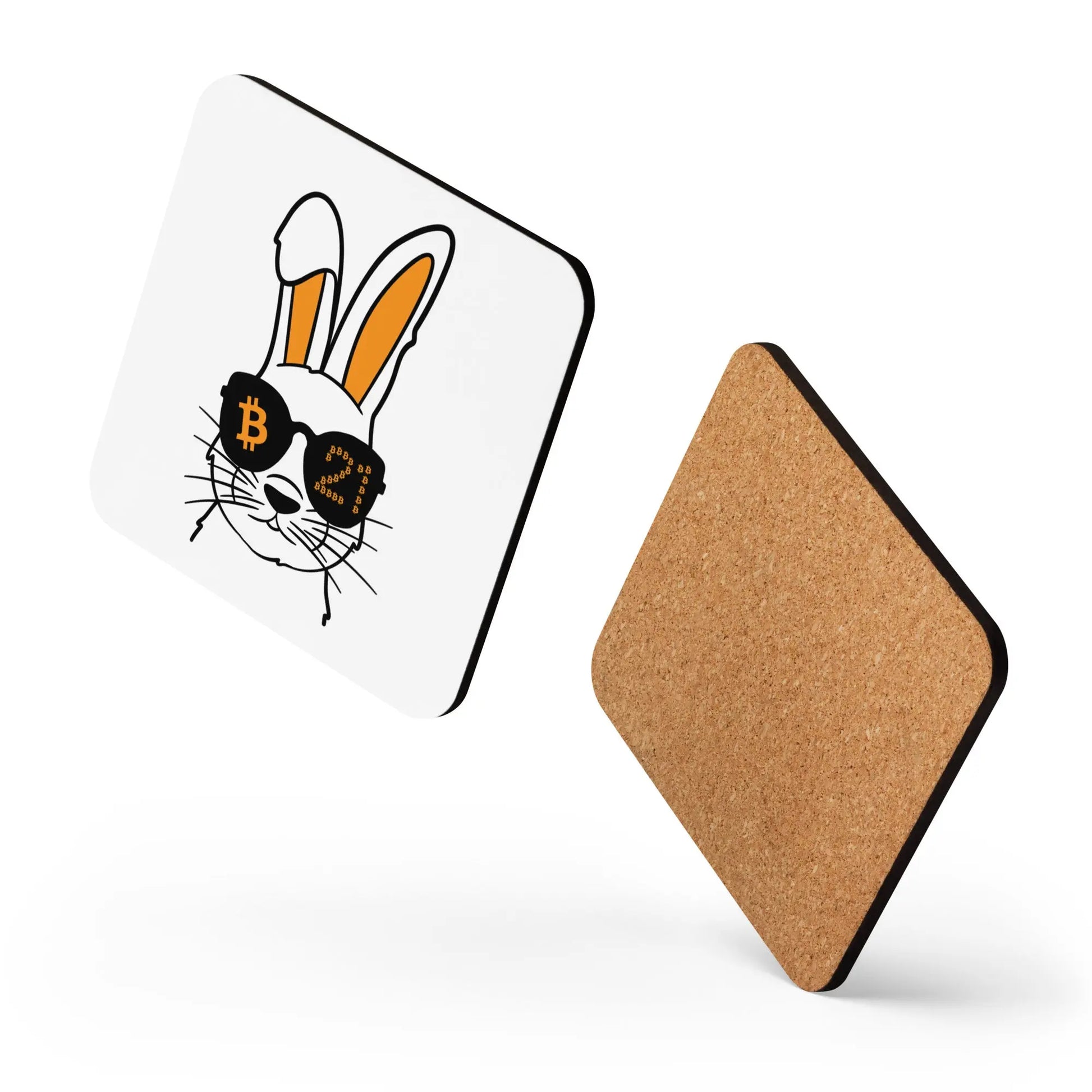 Rabbit 21 - Cork-back Bitcoin Coaster