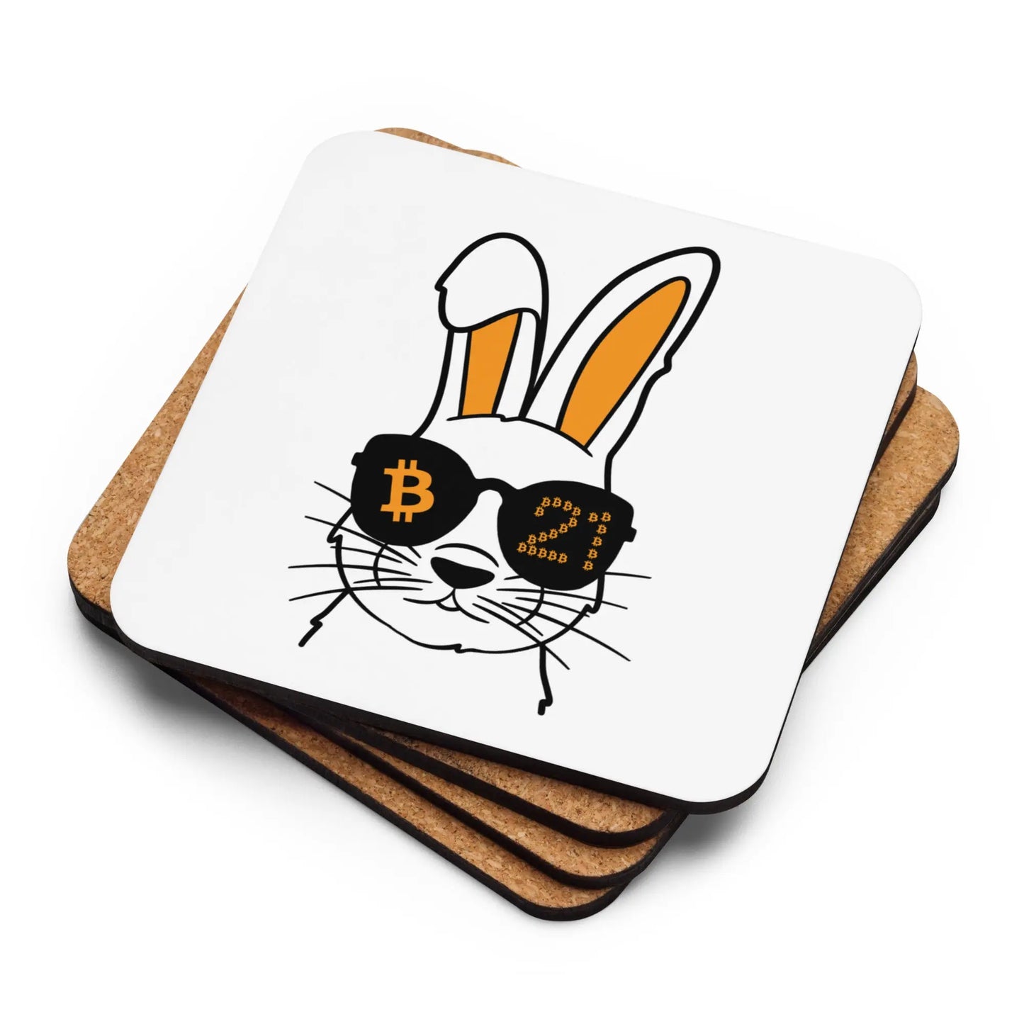 Rabbit 21 - Cork-back Bitcoin Coaster