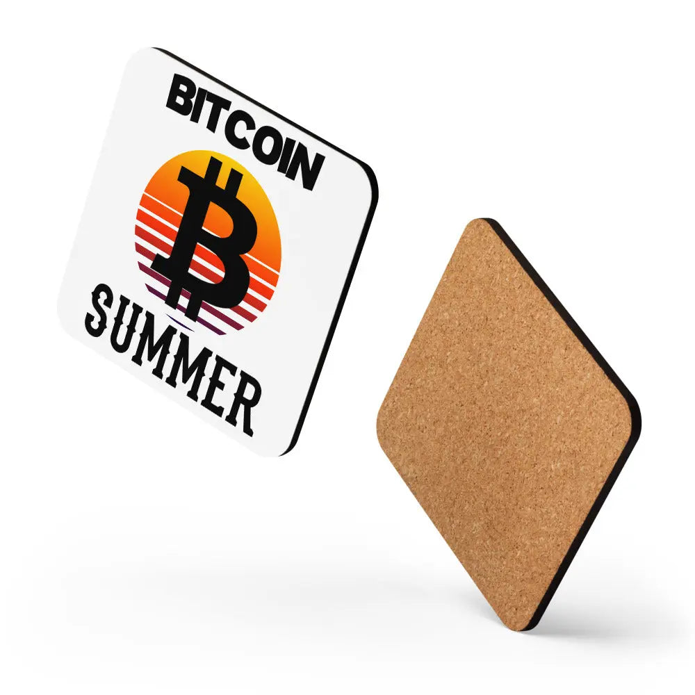 Bitcoin Summer - Cork-back Bitcoin Coaster