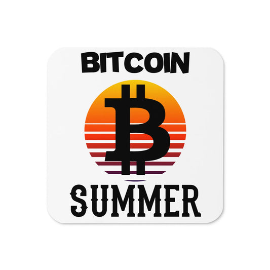 Bitcoin Summer - Cork-back Bitcoin Coaster