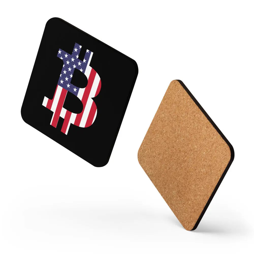 American Bitcoin Flag - Cork-back Bitcoin Coaster Store of Value