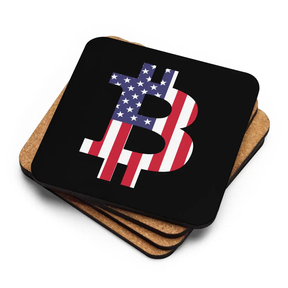 American Bitcoin Flag - Cork-back Bitcoin Coaster Store of Value