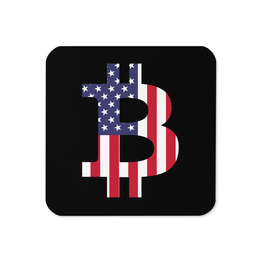 American Bitcoin Flag - Cork-back Bitcoin Coaster Store of Value