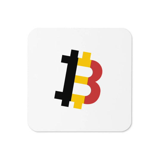 Belgium Bitcoin Flag - Cork-back Bitcoin Coaster Store of Value