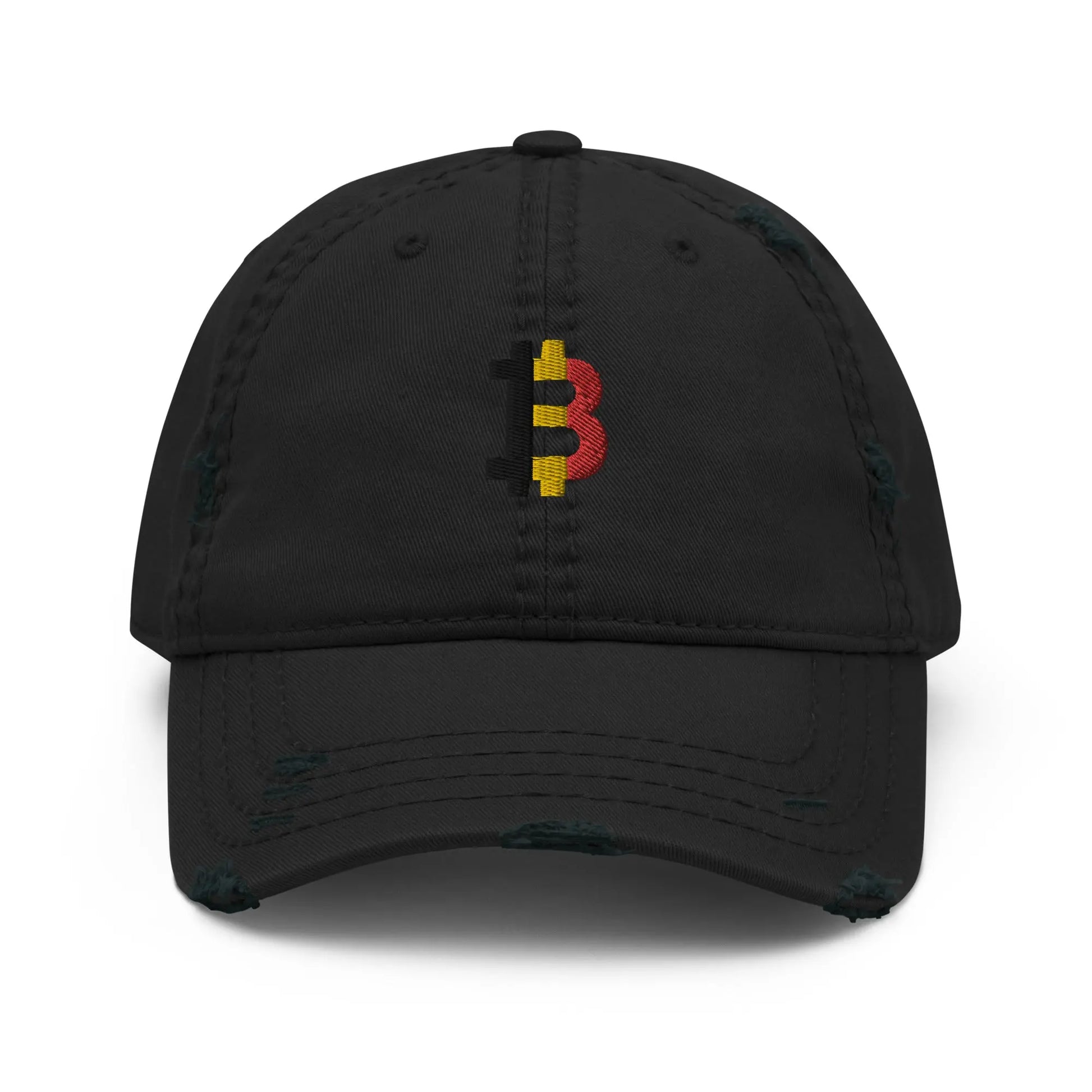 Belgium Bitcoin Flag - Distressed Bitcoin Hat - Embroidery Store of Value