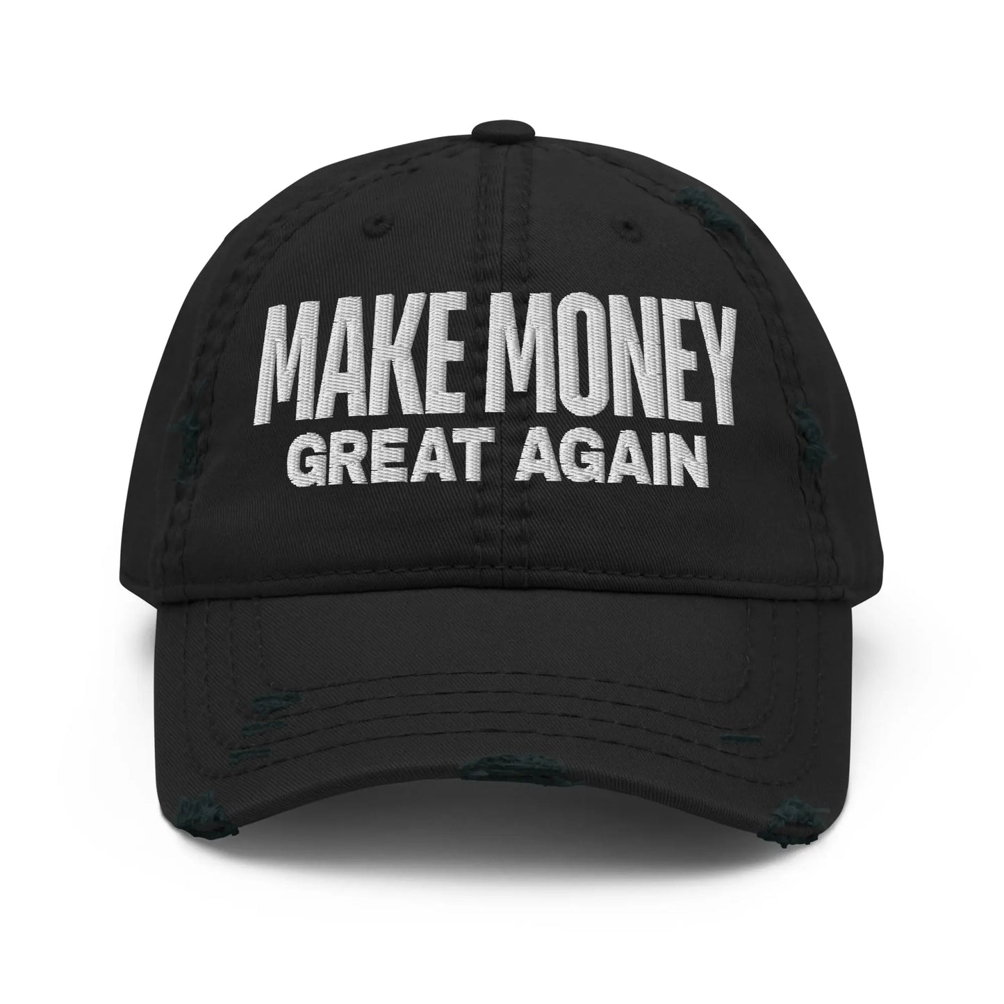 Make Money Great Again - Distressed Bitcoin Hat - White Embroidery Store of Value