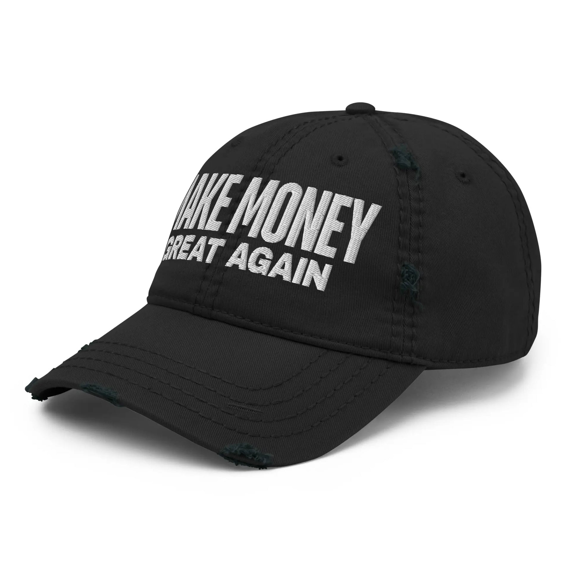 Make Money Great Again - Distressed Bitcoin Hat - White Embroidery Store of Value