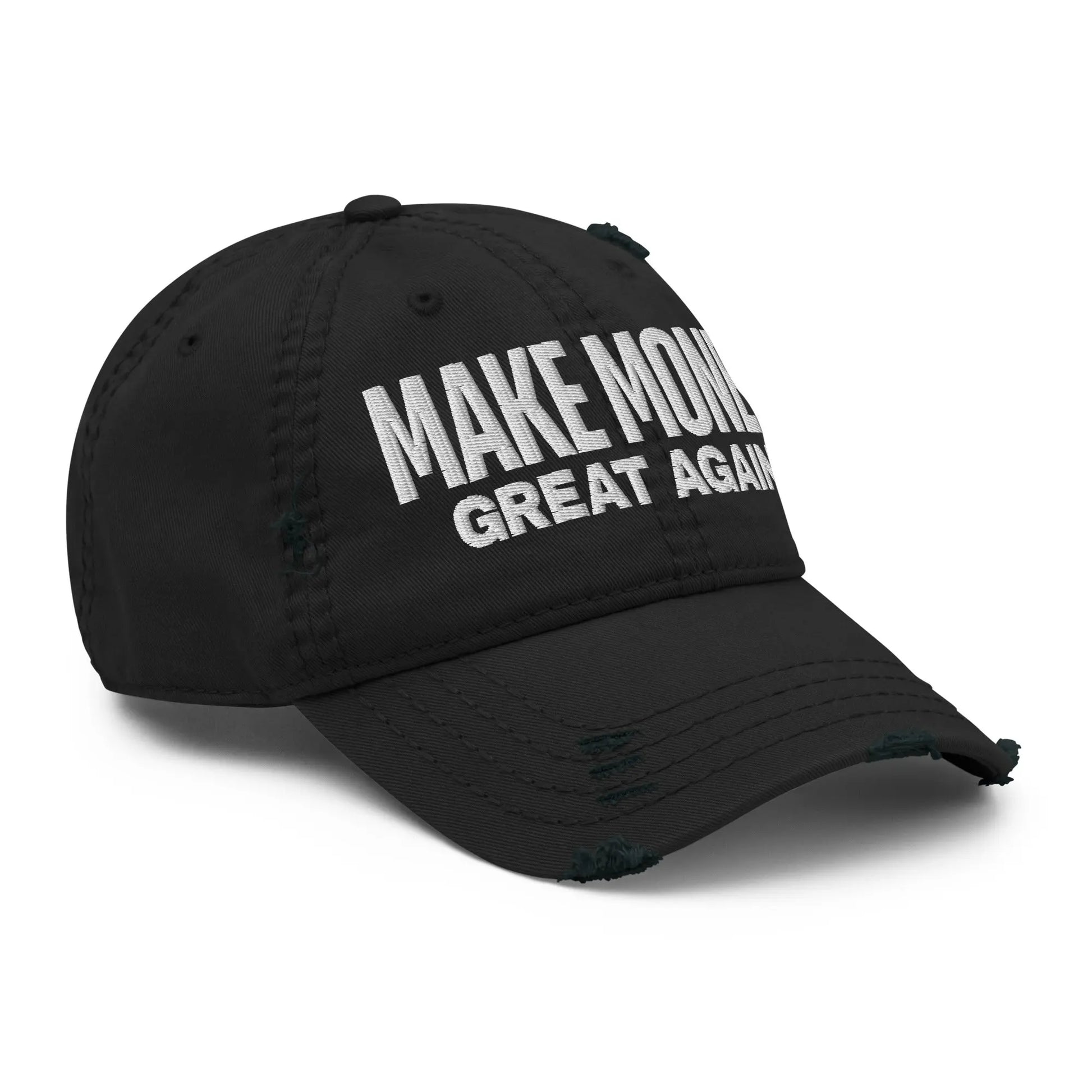 Make Money Great Again - Distressed Bitcoin Hat - White Embroidery Store of Value