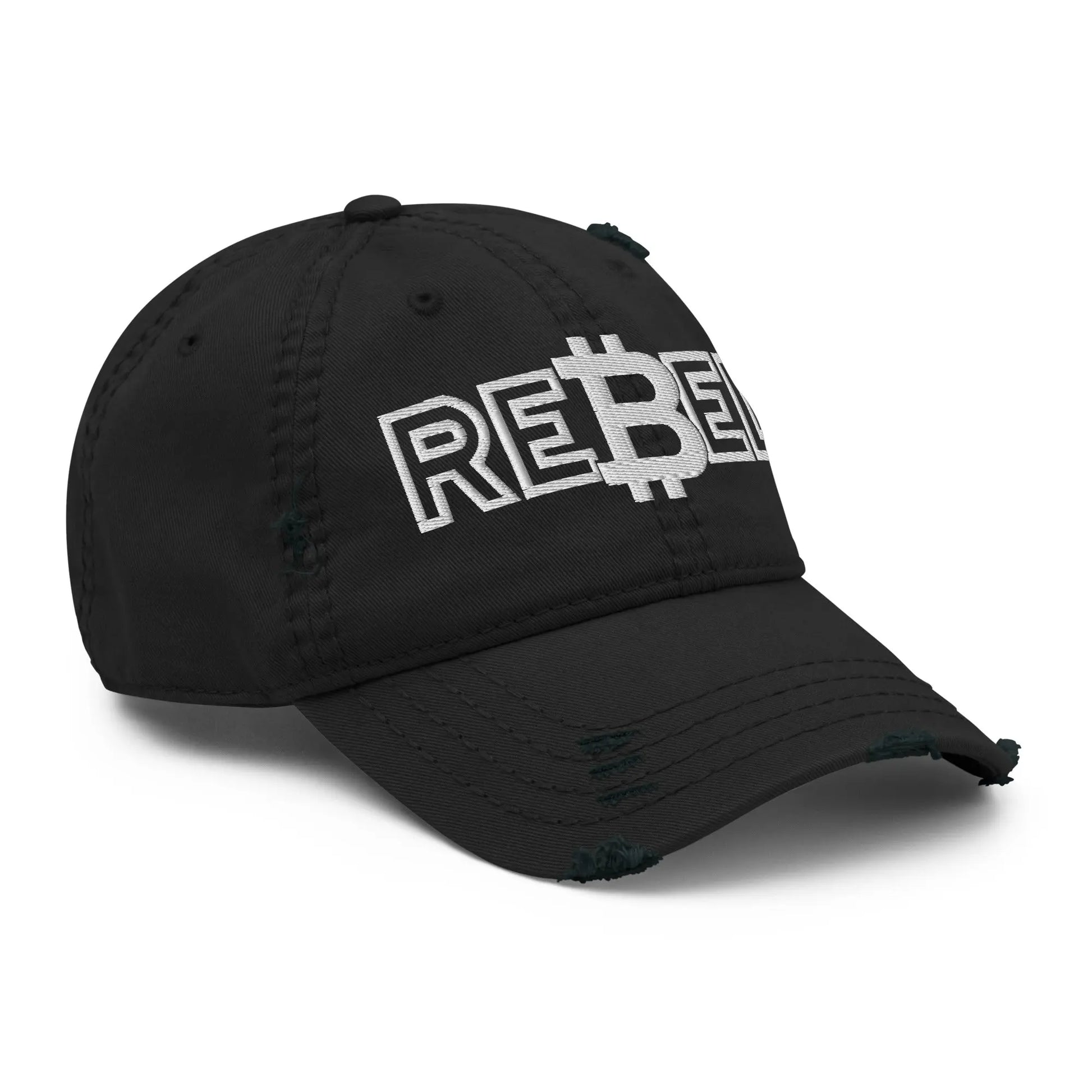 Rebel - Distressed Hat - White Embroidery Store of Value