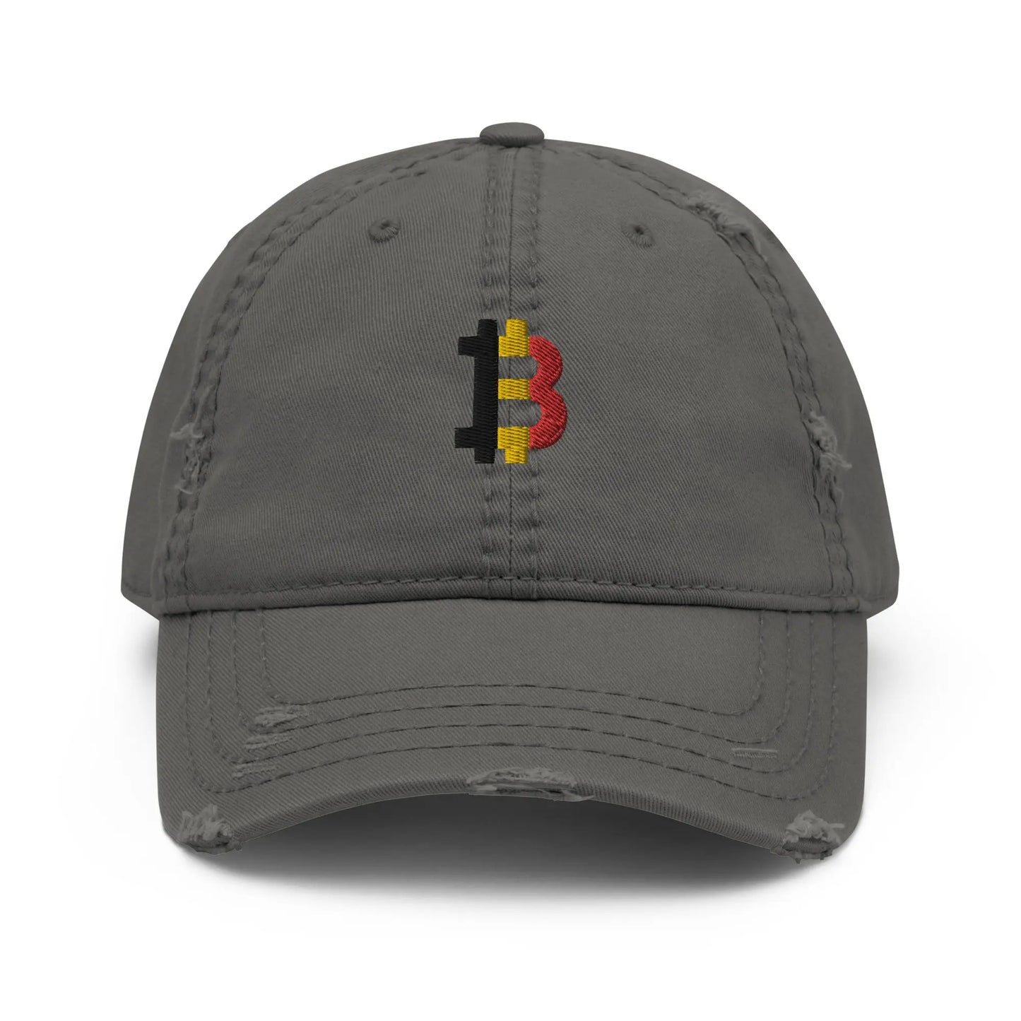 Belgium Bitcoin Flag - Distressed Bitcoin Hat - Embroidery Store of Value