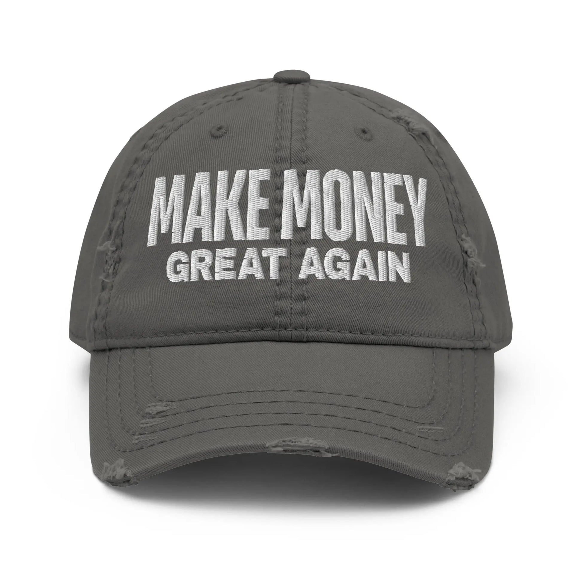 Make Money Great Again - Distressed Bitcoin Hat - White Embroidery Store of Value