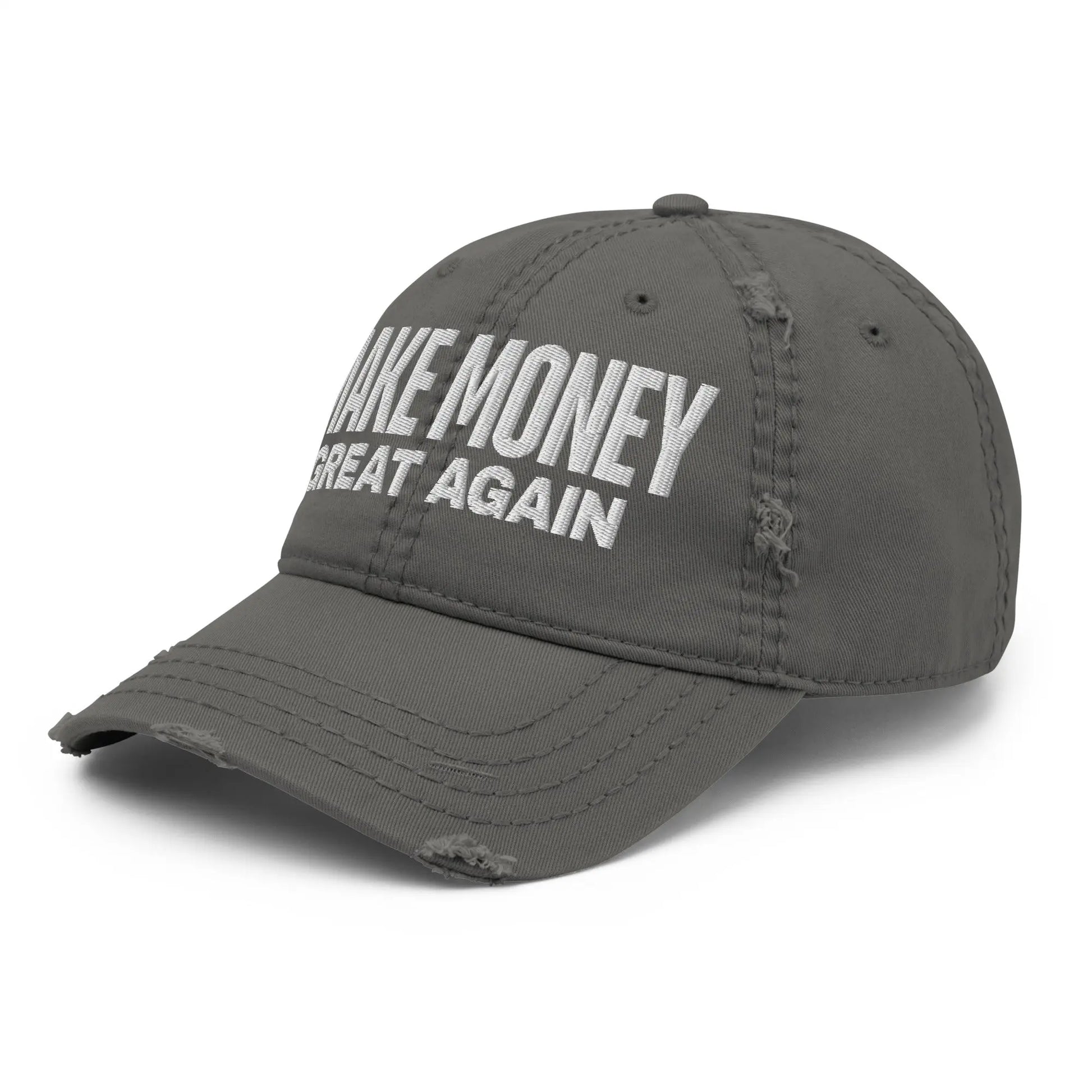 Make Money Great Again - Distressed Bitcoin Hat - White Embroidery Store of Value