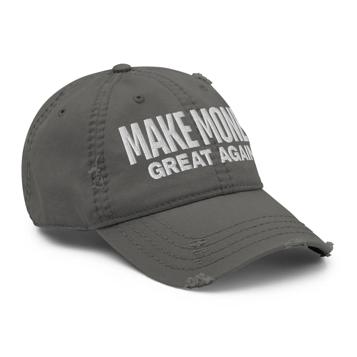 Make Money Great Again - Distressed Bitcoin Hat - White Embroidery Store of Value