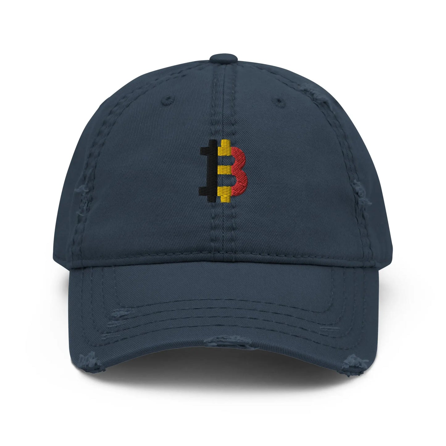 Belgium Bitcoin Flag - Distressed Bitcoin Hat - Embroidery Store of Value