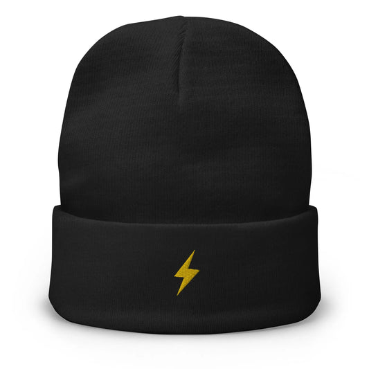 Beanie - Lightning Symbol - Gold Embroidered Store of Value