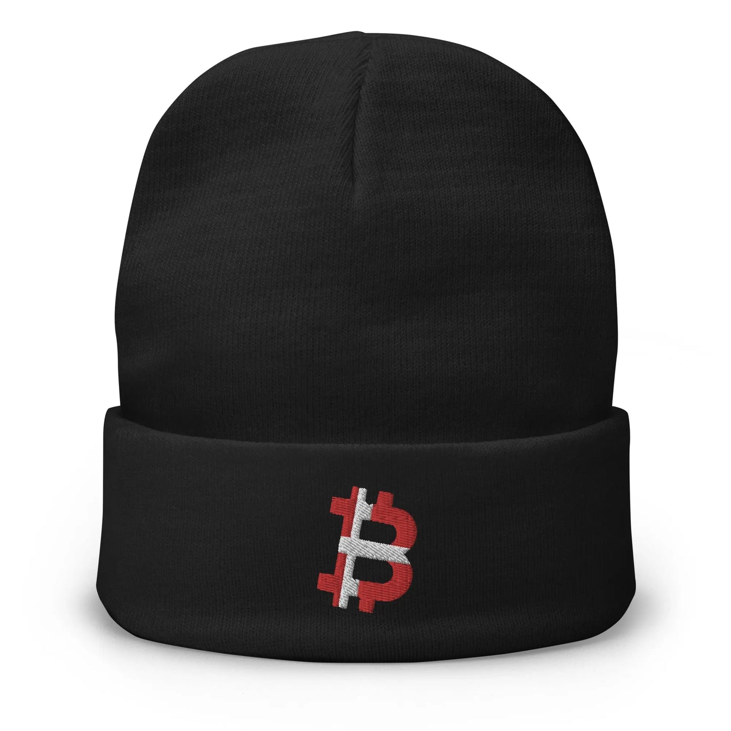 Danish Bitcoin Flag - Embroidery - Beanie Store of Value