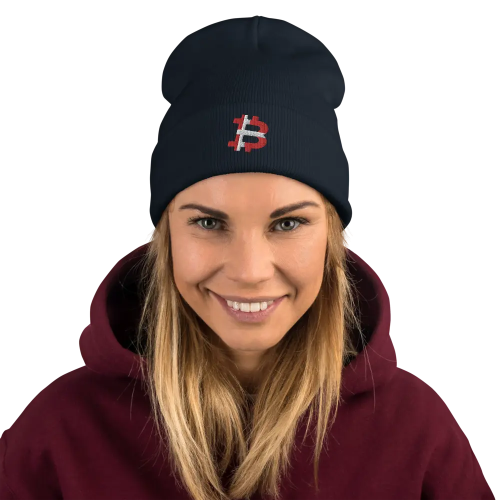 Danish Bitcoin Flag - Embroidery - Beanie Store of Value