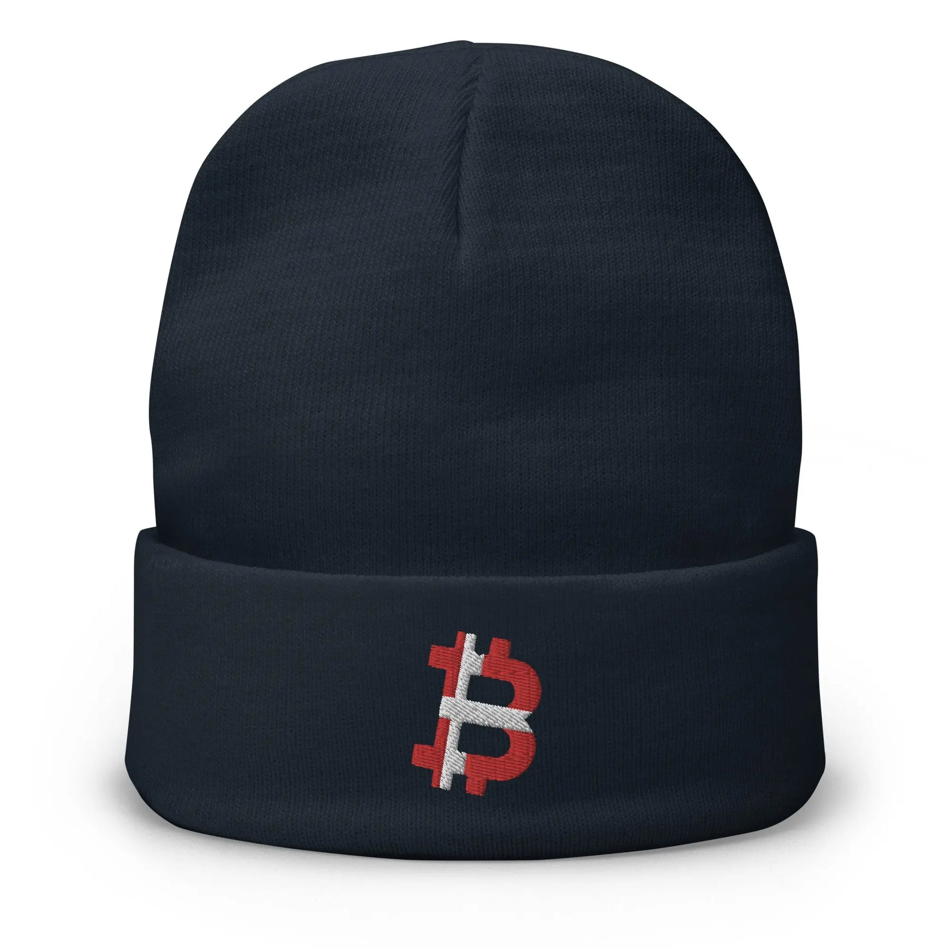 Danish Bitcoin Flag - Embroidery - Beanie Store of Value