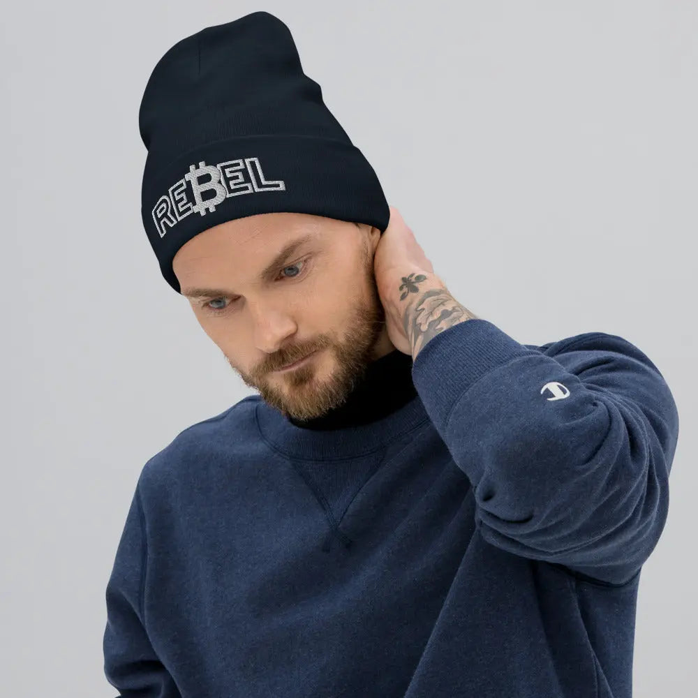 Rebel - Beanie - White Embroidery Store of Value