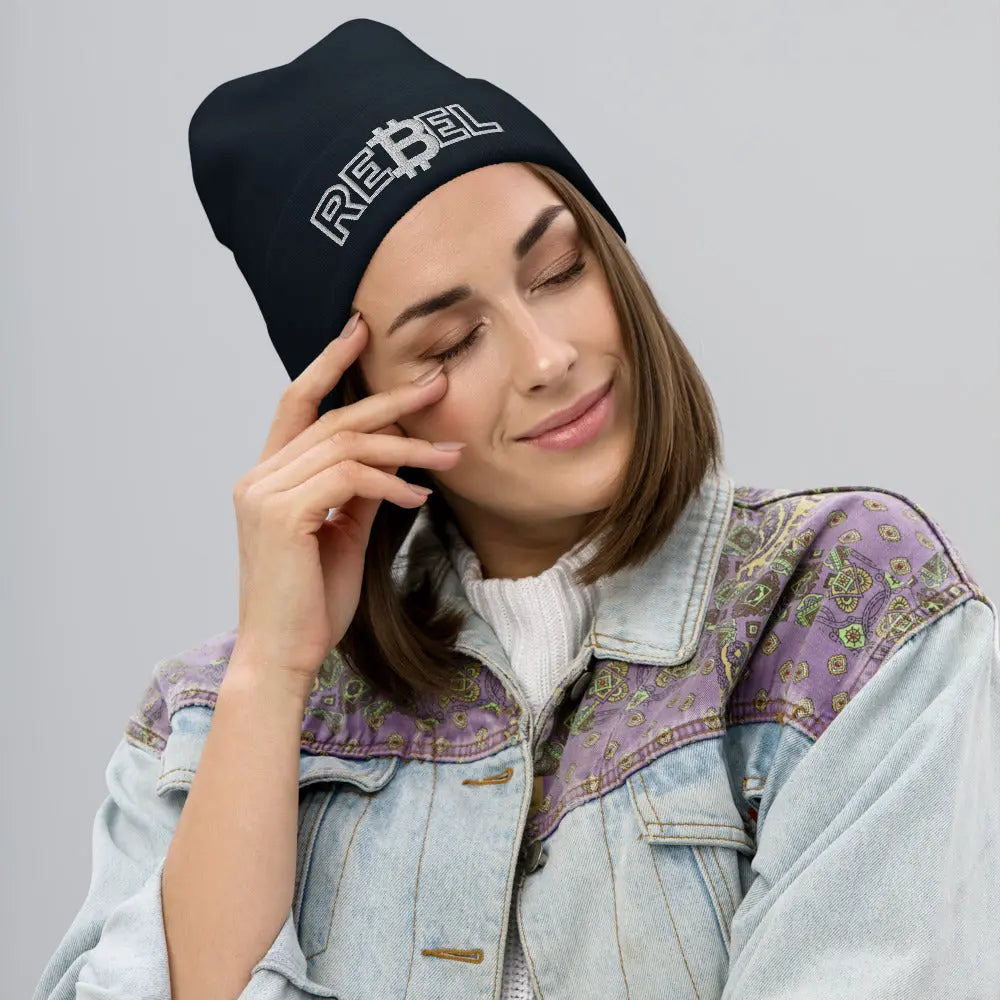 Rebel - Beanie - White Embroidery Store of Value