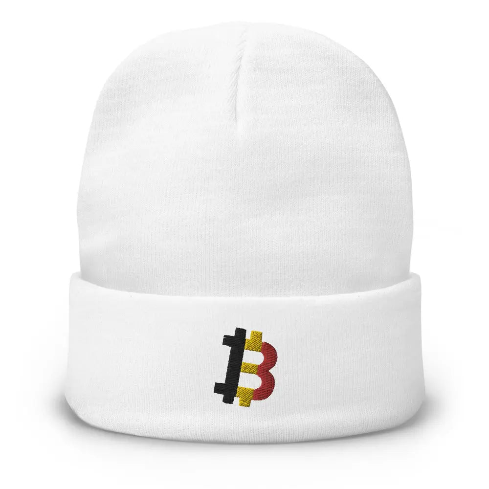 Belgium Bitcoin Flag - Bitcoin Beanie - Embroidery Store of Value